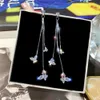 Charme Fashion coréenne Zircon Butain d'oreilles Pouettel Tassel Tendy Crystal Silver Color Rhingestone Boucles d'oreilles Jewelry 2404088XQH