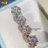 Passer le diamant Tester vis de la mode 925 Boucles d'oreilles Moissanite à fleur en argent sterling