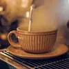 Filiżanki spodki kreatywne kawa ceramiczne piękne śniadanie kubki espresso ręcznie robione angielski zestaw herbaty tazas desayuno oryginalne filiżanki