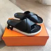 İtalya Tasarım Erkekler Slayt Flats Infra Sandals Ayakkabı Buzağı Kauçuk Sole Katırlar Konforlu Ayakkabı Kayma Plaj Termeri Lüks Yürüyüş EU38-46