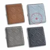New Colorful Leather Metal Smoking Cigarette Cases Storage Box Portable Opening Innovative Elastic Band Clip Dry Herb Tobacco Exclusive Housing Pocket Stash Case