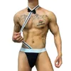 Mäns sexiga underbyxor jockstrap servitör cosplay thong costume mankini underkläder herrar hängslen underkläder trosor