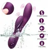 Vibrador de conejo dual de plusone para mujeres: hecha de silicona segura de la carrocería USB totalmente impermeable masajeador de doble vibración recargable con 10 configuraciones de vibración