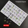 Decorations 8mm Ice Permeable Fat Square Nail Art Water Diamond Transparent Glass Crystal Mix Color Manicure DIY Decoration 30/100PCS