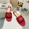 Designer Sandal Flats Brand Luxury Brand Slides for Women Gold Buckle Lychee Magottoni di fango Mandata Donne Sestate Cena delle feste Sandles