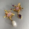 Boucles d'oreilles étalon Baroque Perle asymétrique Perle pour femmes