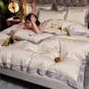 Set da quattro pezzi di cotone di cotone lungo 100 filo di lusso di fascia alta, fogli da letto di cotone puro di cotone, coperture per piumini, lenzuola aderenti, biancheria da letto per la pelle