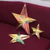 Dekorative Blumen schillernden holographischen hängenden Sterne Ornament Lantern Christmas Party Deccor