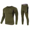 Ropa interior térmica para hombres Invierno Men Sets Compression Fleece Sweet Secado rápido Termo Clothing