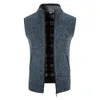 Gilets masculins support cols sans manches poches à fermeture éclair gilet gilet veste hommes massif massif en toison épaissis