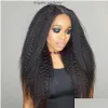 Синтетические парики высокий Quanlity Yaki Kinky Straight Wig 13x4 Бразильский l fl кружев