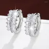 Boucles d'oreilles en peluche de style coréen avec zircon gemmestone 925 bijoux en argent pour engagement de mariage Ornement de fête de mariée en gros