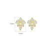 Leaf Stud Earrings Micro Set 3A Zircon Plated 18k Gold Earrings Europe and America Popular Women High-end Earrings Wedding Party Jewelry Valentine's Day Gift spc