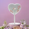 Desktop Led Heart Shape Vanity Mirror Adjustable Three-color Light Cosmetic Rechargeable Makeup Mirrors 240326