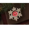 Titulares de vela de madeira Xmas snowflake title title title ornnents ano presente Navidad Decorações de Natal