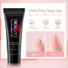 Комплекты Poly Extentiation Gel Set Nail Art French Nail Art Clear Color с верхним/лучшим слоем и светодиодной лампой обнаженной цвет быстрый польский комплект