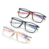 Solglasögon män kvinnor transparenta läsglasögon trendig mode högupplöst långt synglasögon unisex tr90 fyrkantig sportglasögon