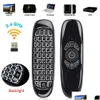 Teclados C120 Air Mouse 2.4g RF Smart Remote Control 7 Color Luz de fundo inglês