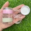 Flaschen 2 in 1 Kunststoff rosa Frost Whitetravel Cosmetic Jar Make -up -Behälter Flasche Flasche Flasche Gesichtscreme Probe Pot Nail Art Gel Maske Packung