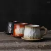 Cups Saucers Retro Vintage Coffee Cup Saucer Set Ceramic Creativity Art Nordic Design Porcelain Tasse Mugs Cute