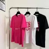23 Lente/zomer Nieuwe handdoek Borduurbrief Borduurpatroon T-shirt Zwart wit roze unisex