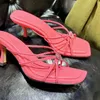 Designer skor mule tofflor skiv sandaler klackade chunky block klackar 7 cm öppen tå kvinnors lyxdesigners läderfabrikskor med låda