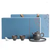 Teaware set lotus damm Moonlight Ceramic Tea Set Four-Piece Gift Box Hushållen Little Teapot grossist