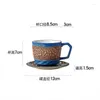 Tasses Saucers 250 ml tasse de café vintage et assiette core Creative Blue Ceramics Tea