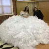 Kleider Luxus 2020 Ballkleid Brautkleider von der Schulter applizierten Vestidos Brautkleider Arabisch Dubai Plus Größe Perlen Gypsy Weddin