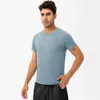 AL-020 Mens Korte Mouw Yoga T-Shirt Sports Ice Silk Fitness Quick Drying Cleren Zomer Casual Round Round Round Round Groot formaat lopen Sweatshirt