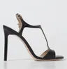 Nouvelles femmes élégantes Sandales Chaussures Lady Pointy Pointy Sandale Naked Sandal Lock et Key Femme's Metal Stiletto Talons Party Robe Wedding Tom Ford Fords High Heel Shoe Box