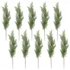 Decorative Flowers 10Pcs Artificial Long Stem Cedar Branches Fake Greening Pine Branch Garland Christmas Decoration And Home Garden