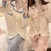 Женская пижама для женской пижамы Spring Pajama Femme Корейский стиль пижамы для женщин, повседневные две пьесы