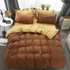 Bedding Sets Home Textile Product Solid Color Set Microfiber Gray Duvet Cover Bed Sheet Pillowcase Bedroom Bedclothes