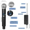 Microphones Fourfold Wireless Microphone Dual Wireless Handheld Dynamic Mic System with Rechargeable Receiver Battery for Karaoke Singing