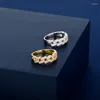 Clusterringe 925 Sterling Silber 3A Zirkon Kubaner Link Ring für Frauen Männer HipHop Schmuck Kubik Zirkonia Engagement Hochzeitsfeier Geschenk