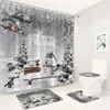 Tende per doccia set tende natalizie set di pino verde ramo di Natale palla fiocchi di neve arredamento bagno decorazioni da bagno non slitta