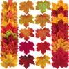 200 Pieces Artificial Autumn Maple Leaves Mixed Fall Colored Leaf for Weddings Events Art Scrapbooking and Thanksgiving Day Decorations
