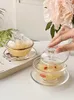Ciotole Coppa di bicchiere in vetro bordese in oro cinese con coperchio per cupbowl da dessert sul coperchio set familiare trasparente