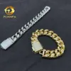 Hip Hop Necklace Iced Out Silver Moissanite Clasp 18mm14mm Stainless Steel Cuban Chain Gold Braceletlocket necklaces