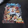 Designer pour hommes manches courtes à la mode Saint-King Luffy Cartoon Personnage imprimé lavé et en détresse Femme T-shirt à manches
