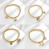 Koreansk version av minimalistiska elastiska guldtitanstålarmband för kvinnors instagram, avancerade par fashionabla armband, trendiga tillbehör