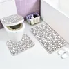 Tappetini da bagno tappetini geometrici a tre pezzi comoda ciottolo semplicità bagno sedile del bagno cuscino a forma di pavimento a U