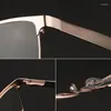 サングラスフレームチタン合金セミリムレス処方メガネフレームメン光学眼鏡眼鏡透明な韓国の眼鏡