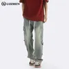 Jeans maschile Luzhen Spring Splicing Design Trendy Street Original Indus Bella 2024 Pantaloni dritti eleganti LZ1753