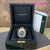 AP Wristwatch pour les dames Royal Oak Series 15202or Mens Watch Blue Disc 18K Rose Gold Business Loissine Automatic Mécanical Watch Date 39 mm Set complet