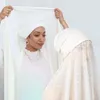 Abbigliamento etnico 2024 Donne in chiffon musulmano istantanea hijab scialli sciarpa berretto a sfera mobile berretto integrato in stile abito in stile conveniente