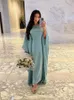 Etnische kleding Ramadan Eid Satin Batwing Sleeve Abaya Turkije Islam Moslim Maxi Dess Gebed Kleding Vrouwen Kaftan Kebaya Robe Femme