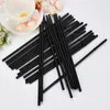 Disposable Cups Straws 100pcs Black Plastic Flexible Cocktail For Banquet Bar Drinks Party Drinking Supplies Kitchen Accessory