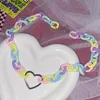 Hanger kettingen kawaii esthetische regenboogketen hart hanger ketting Koreaanse mode Harajuku ketting voor vrouwen y2k sieraden 2000s accessorie0th0